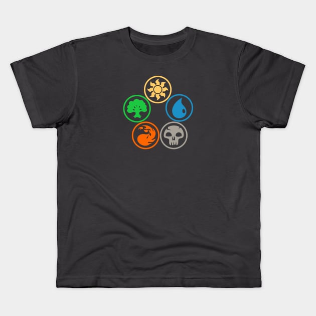 Magic the Gathering: Colors of Mana Kids T-Shirt by stickerfule
